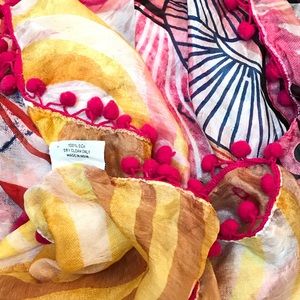 Anthropologie 100% silk printed scarf